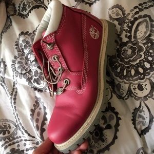 Pink Timberland Ankle Boots